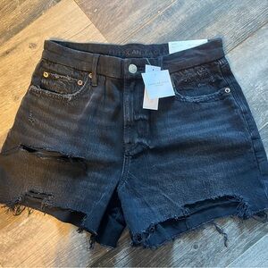 AEO Black Distressed Shorts
